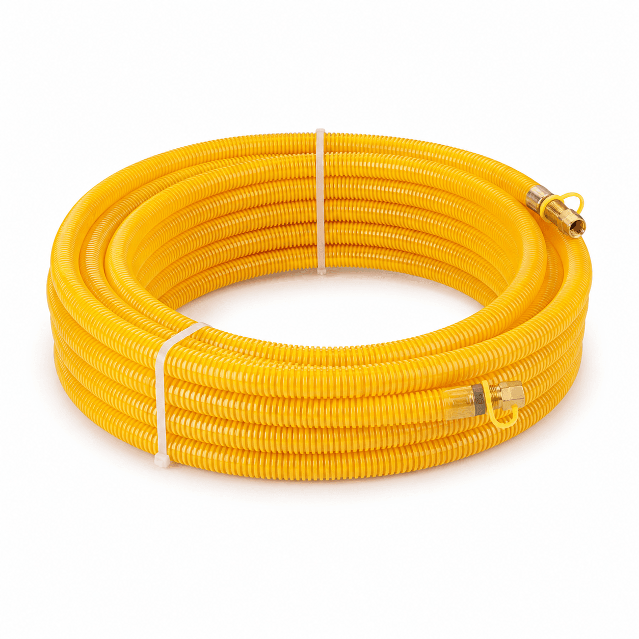 Coiled yellow-jacketed Vertiflex CSST tubing